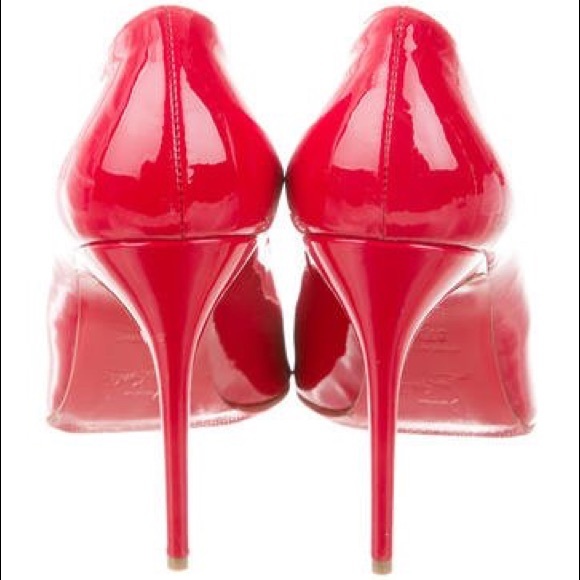 Christian Louboutin red peep toe stilettos - Picture 3 of 8